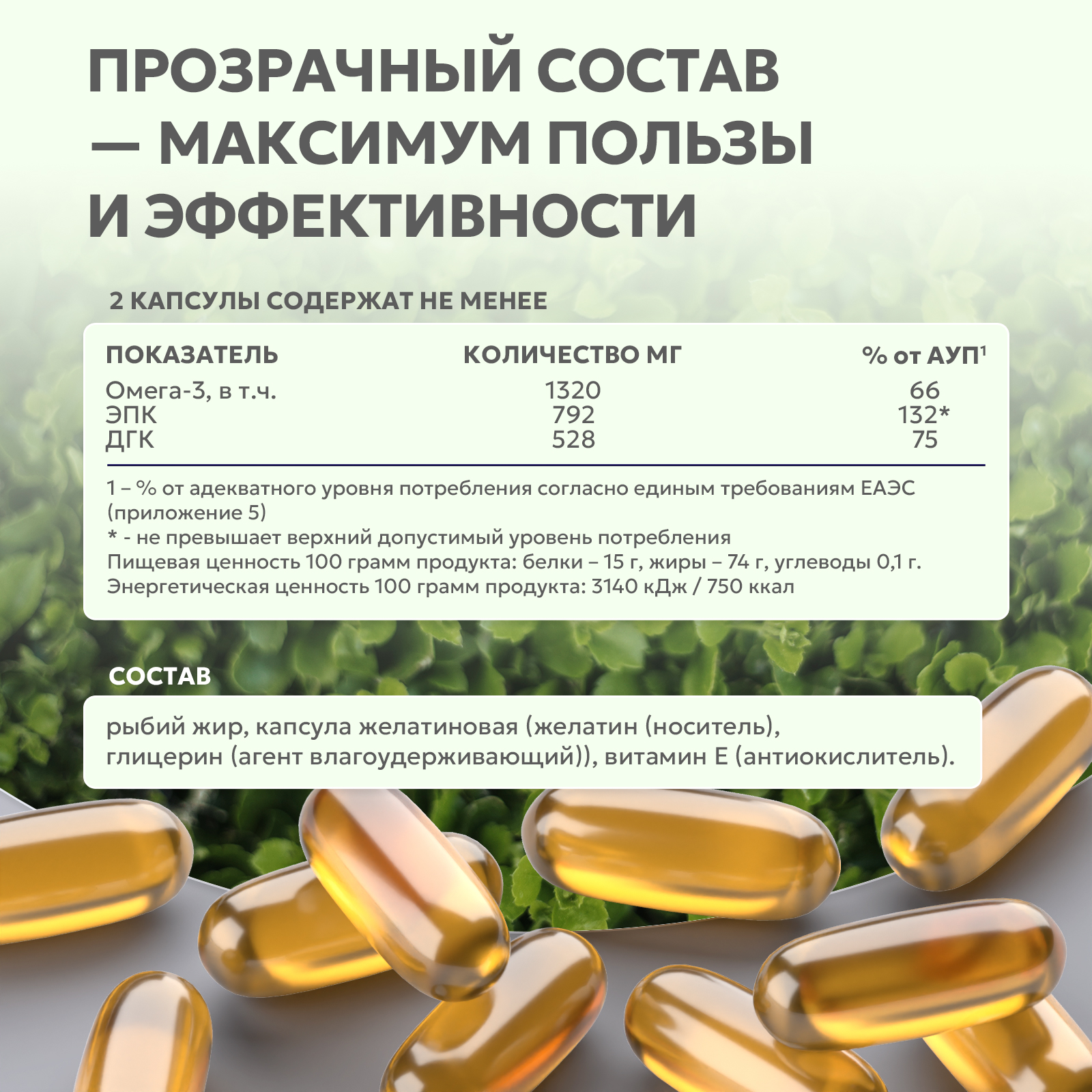 Омега 3 высокой концентрации  60 капс.