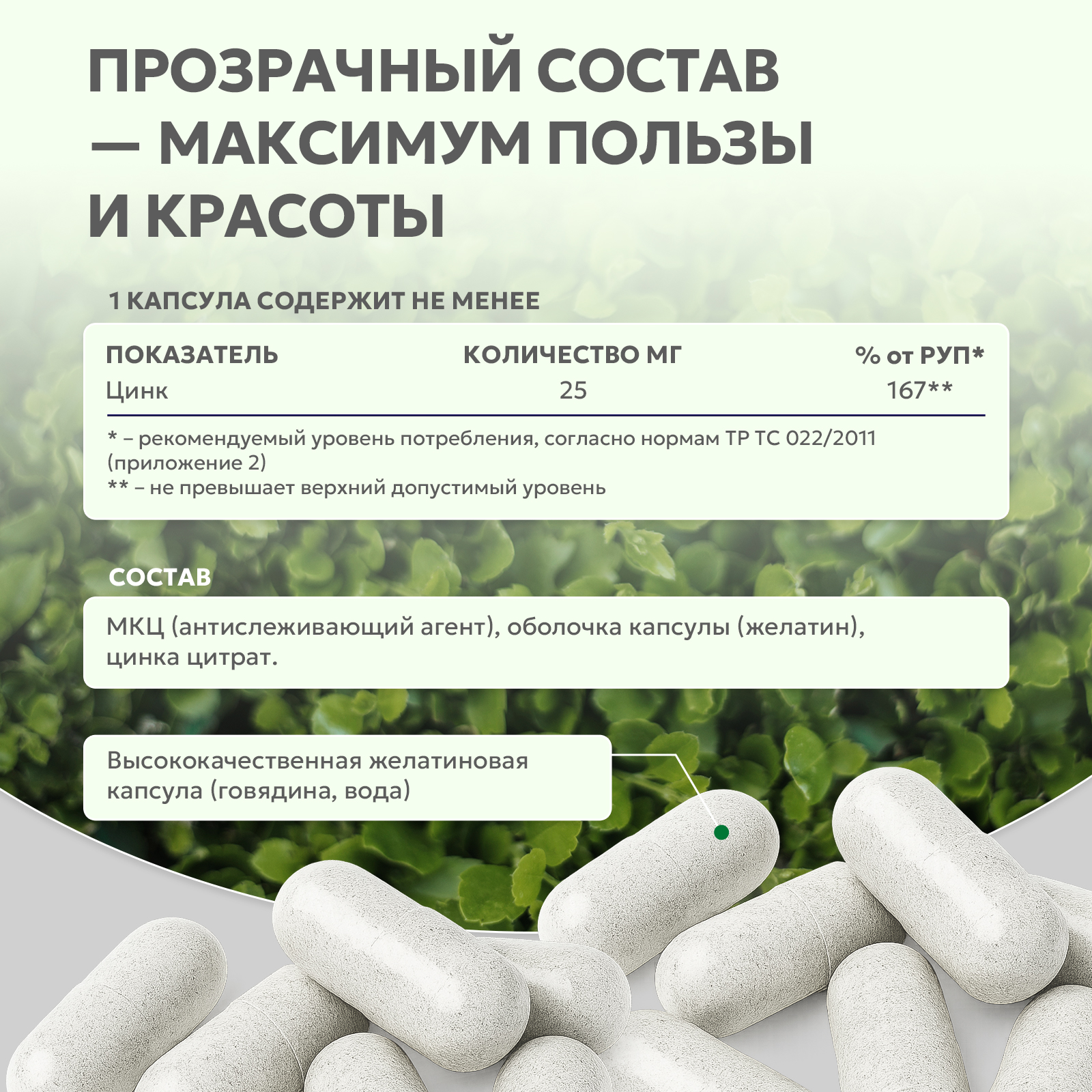 БАД к пище Цинк цитрат 60 капсул
