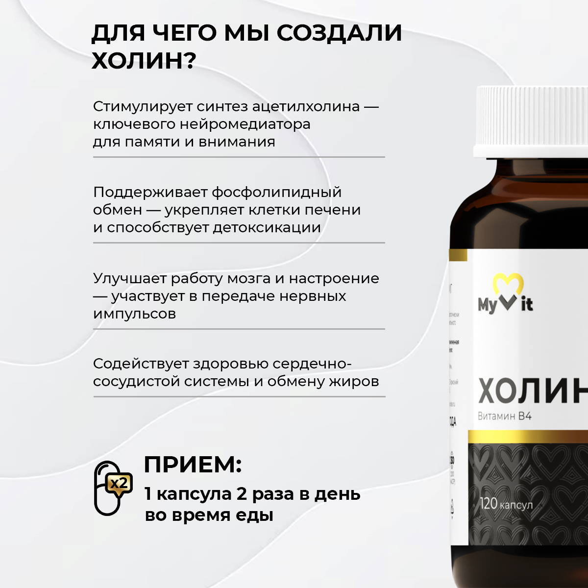 БАД к пище Холин Naturalsupp 120 капс.