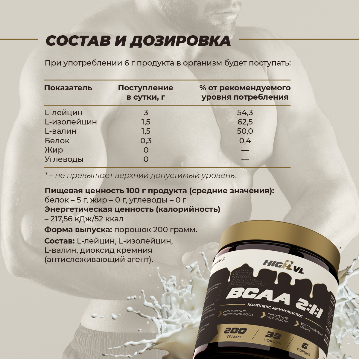 ВСАА 2:1:1 200 гр.