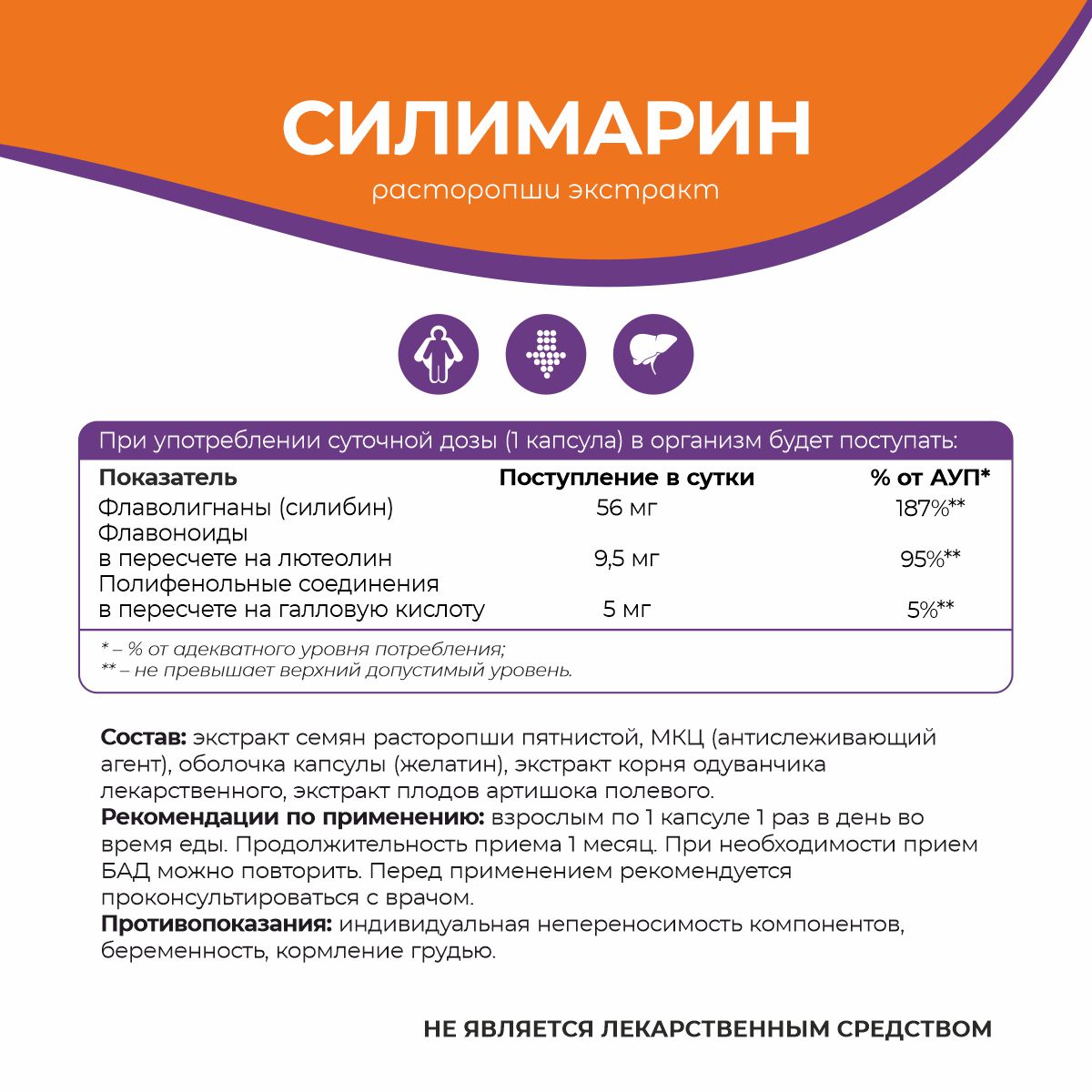 БАД к пище Силимарин комплекс БАД к пище Силимарин комплекс