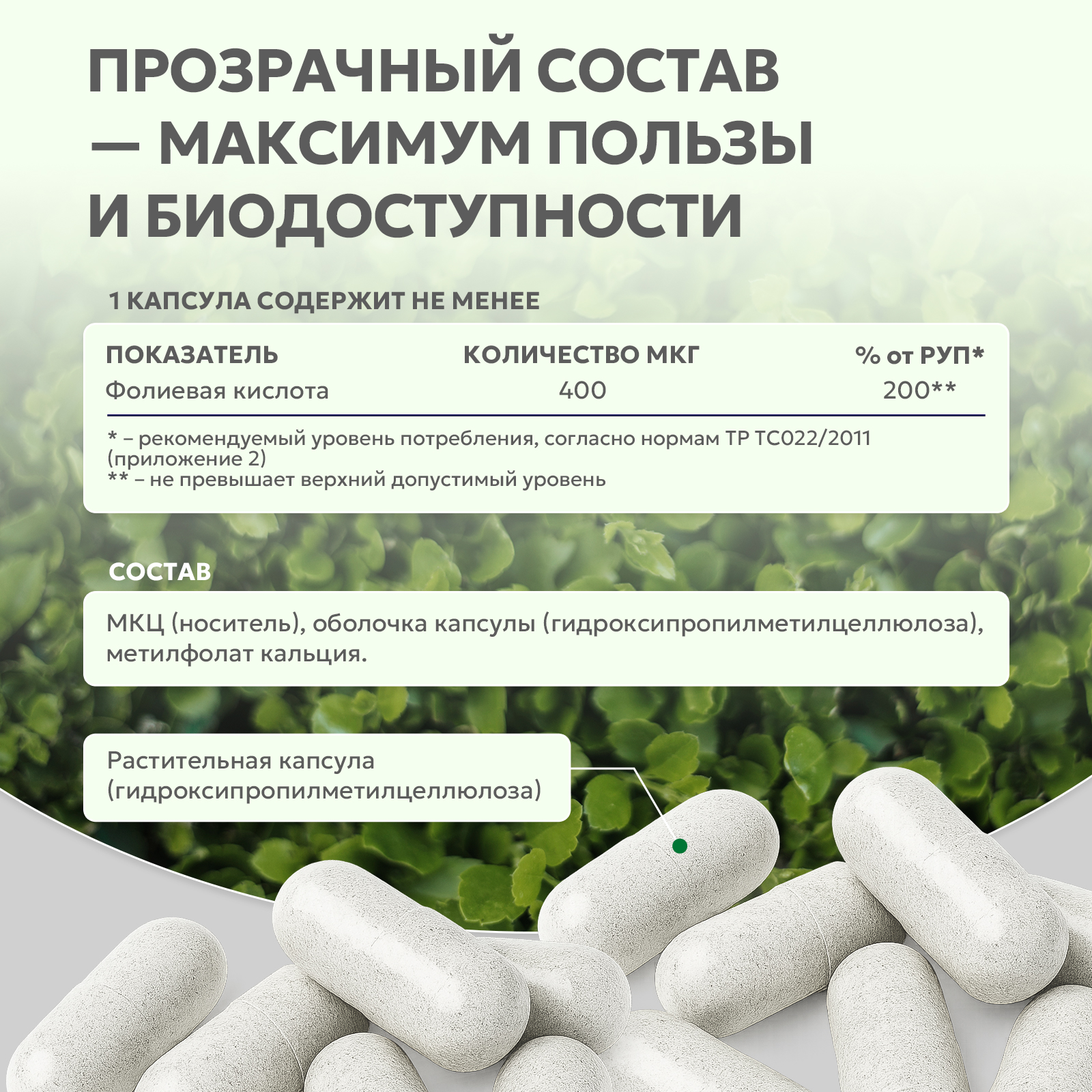 БАД к пище Метилфолат (Витамин В9) 60 капс.