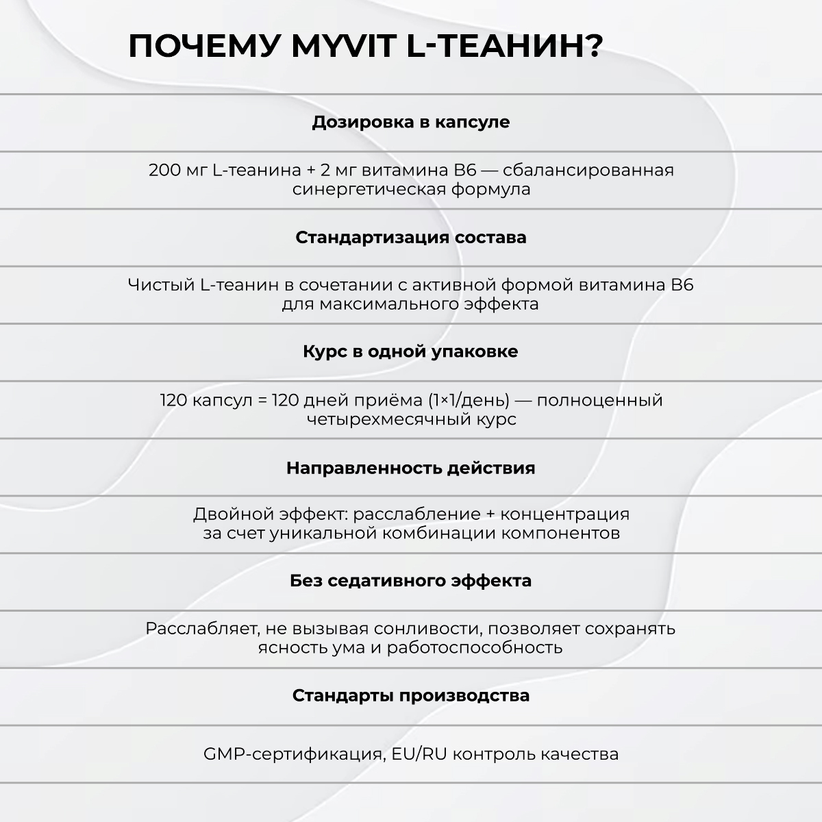 БАД к пище L-Теанин+витамин В6 120 капс.